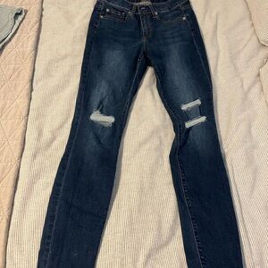 Women's Blue Distressed Jeans